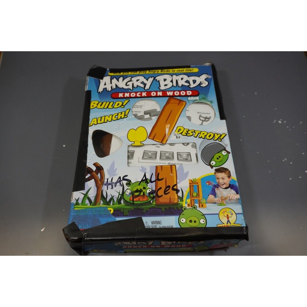 Angry Birds Knock On Wood Board Game 100% Complete Mattel